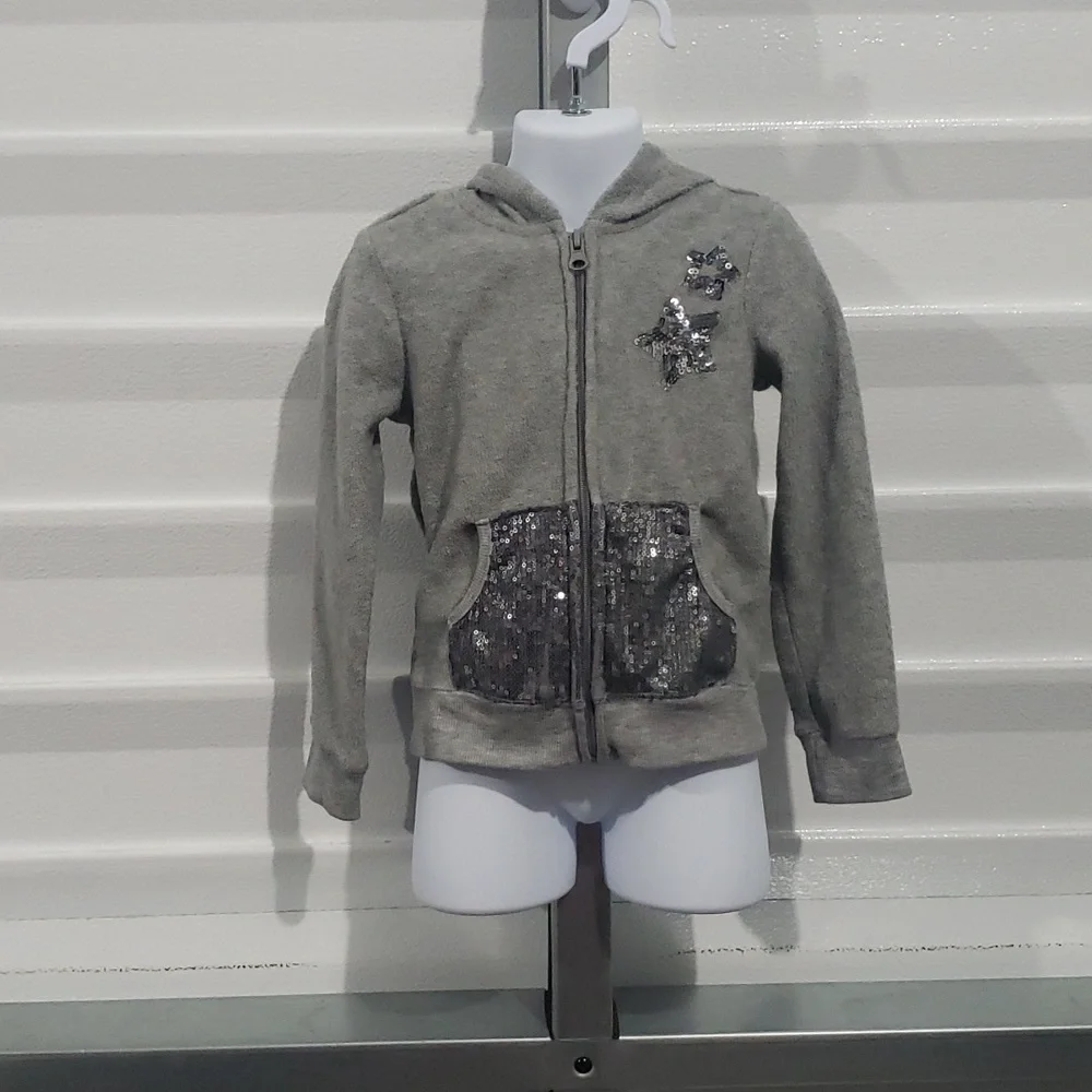 Children's Place Gray Jacket With Hoodie size XS (4)